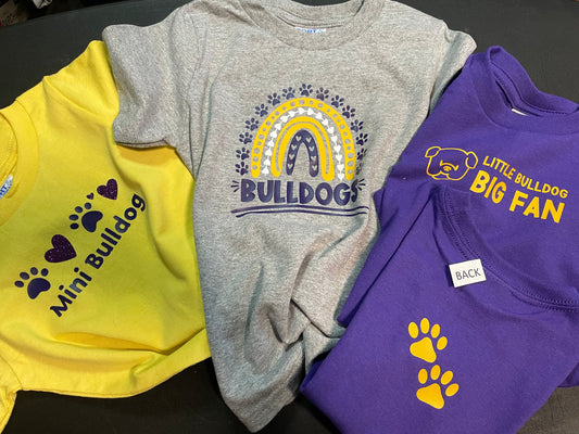 Baby and Toddler Bulldog Fan Tees